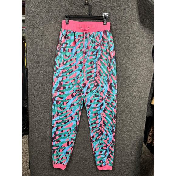 Sassy Jones Track Suit Womens Medium Pink Teal Tropical Jacket Joggers Set NEW - Picture 6 of 16